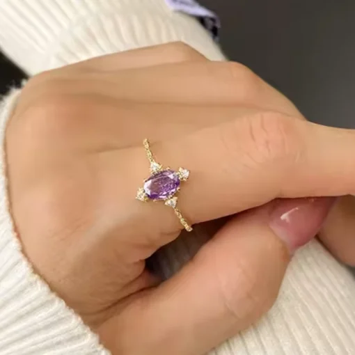 Anello vintage con ametista Margaux - immagine 6