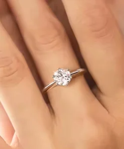 Anello solitario in argento Léna