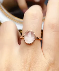 Anello in quarzo rosa Léa