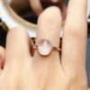 Anello in quarzo rosa Léa