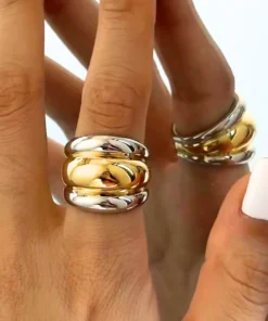Alternative view of Anello oro e argento Zélie