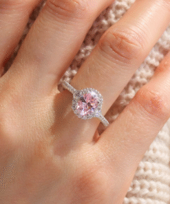 Anello con pietra rosa Céline