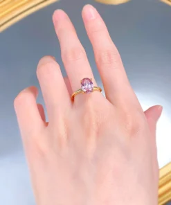Alternative view of Anello con zaffiro rosa Amandine