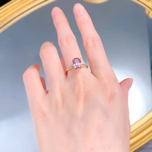 Anello con zaffiro rosa Amandine - immagine 2