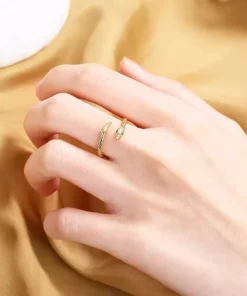 Anello serpente in oro Ambra