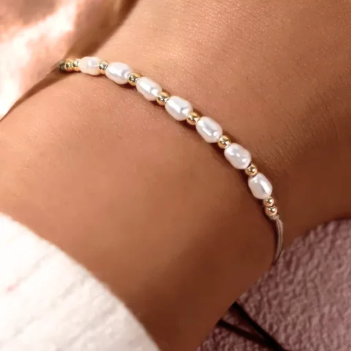Bracciale con cordino e perla Sally