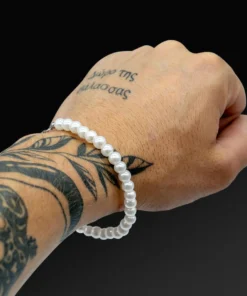 Alternative view of Bracciale da uomo con perle