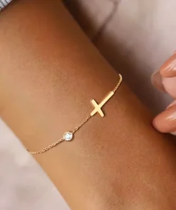 Bracciale croce dorato Célia