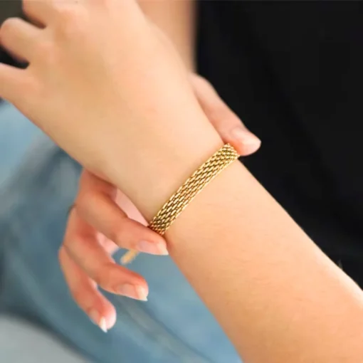 Bracciale a maglia dorata Andie