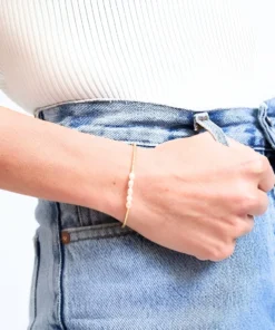 Bracciale con perle piatte Nessa