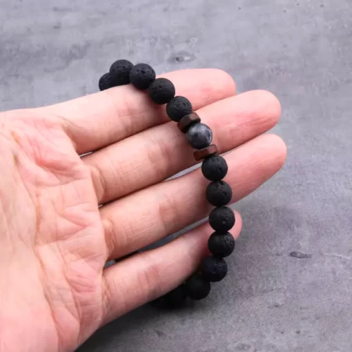 Bracciale in pietra lavica Maxime - immagine 5