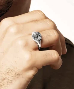 Anello chevalier da uomo in argento Lucas