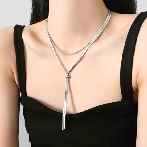 Collana lunga in argento Anastasia