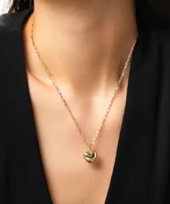 Collana pendente cuore dorato Ophélie