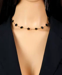 Collana trifoglio nero Mélanie