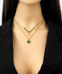 Collana trifoglio verde Salomé