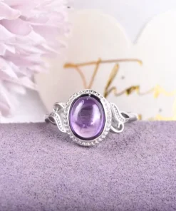 Alternative view of Anello in argento con ametista