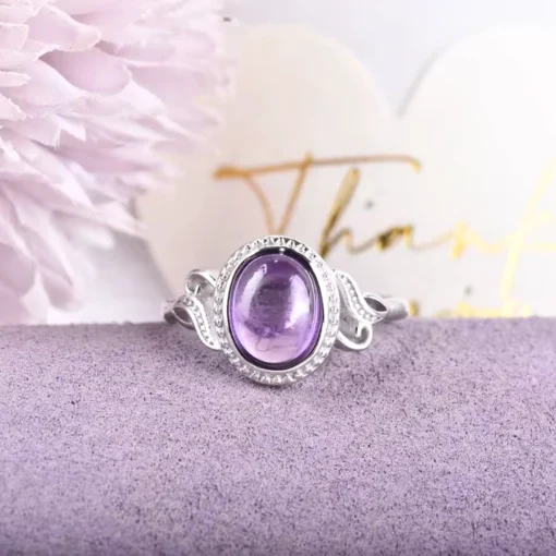 Anello in argento con ametista - immagine 2