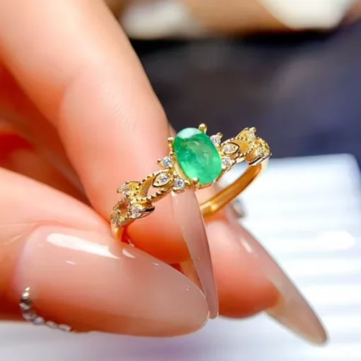 Anello vintage con smeraldo Olivia - immagine 2
