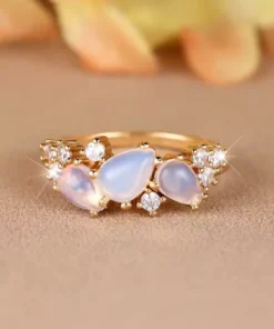 Alternative view of Anello con pietre naturali Camille