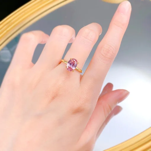 Anello con zaffiro rosa Amandine