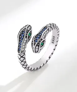 Alternative view of Anello serpente in argento