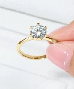 Alternative view of Anello solitario oro Emma