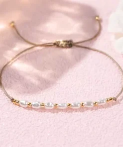 Alternative view of Bracciale con cordino e perla Sally