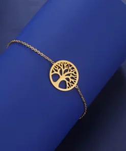 Alternative view of Bracciale albero della vita con giada