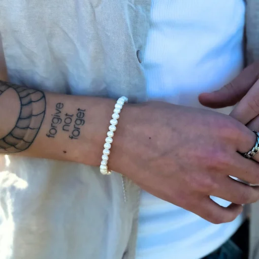 Bracciale da uomo con perle - immagine 3
