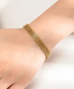 Alternative view of Bracciale a maglia dorata Andie