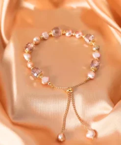 Alternative view of Bracciale donna in pietra naturale Camélia