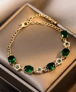 Alternative view of Bracciale pietra verde Cloé