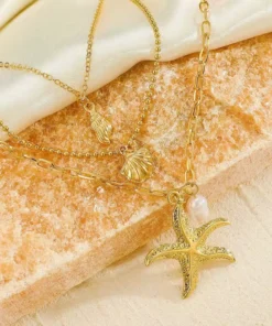 Alternative view of Collier etoile de mer Mila