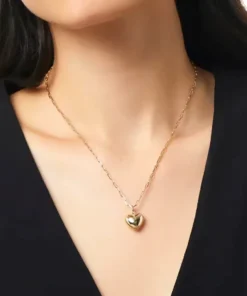 Alternative view of Collana pendente cuore dorato Ophélie