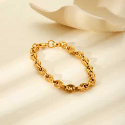 Bracciale donna dorato a grano di caffè - immagine 5