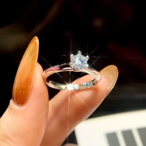 Anello solitario in argento Léna - immagine 3