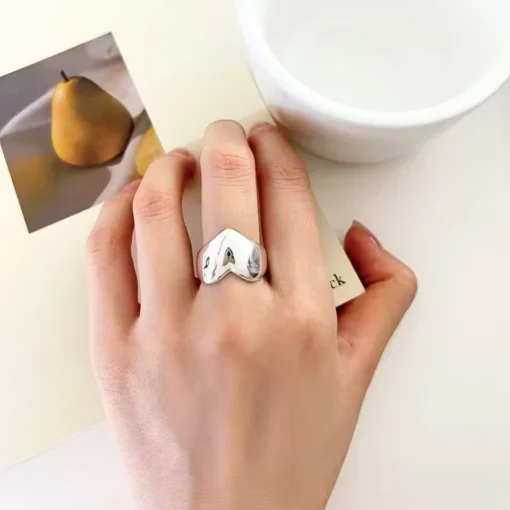 Anello cuore in argento - immagine 3