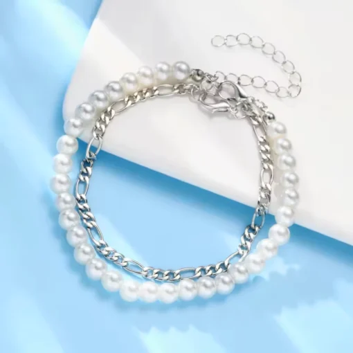 Bracciale da uomo con perla bianca Zac - immagine 3