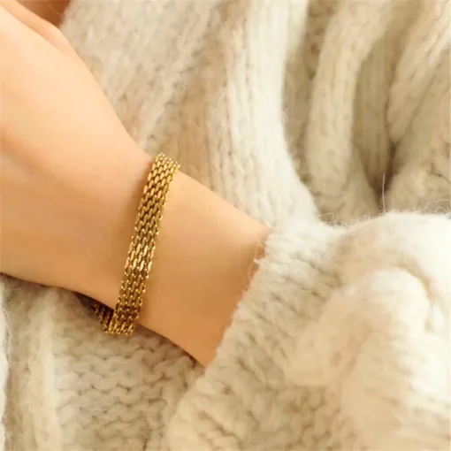 Bracciale a maglia dorata Andie - immagine 3