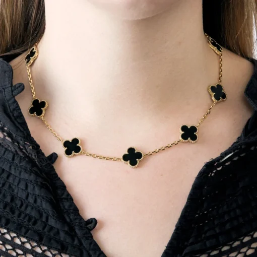 Collana trifoglio nero Mélanie - immagine 2