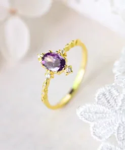 Alternative view of Anello vintage con ametista Margaux