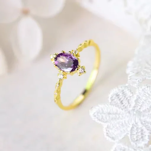 Anello vintage con ametista Margaux - immagine 2