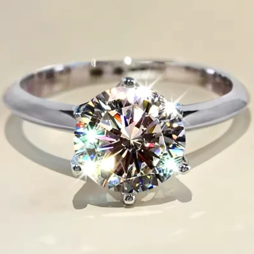 Anello solitario in argento Léna - immagine 4