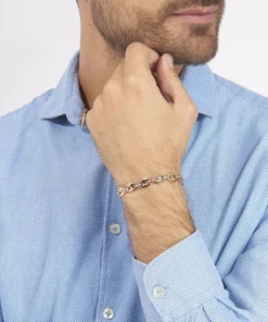 Alternative view of Bracciale uomo dorato con grano di caffè