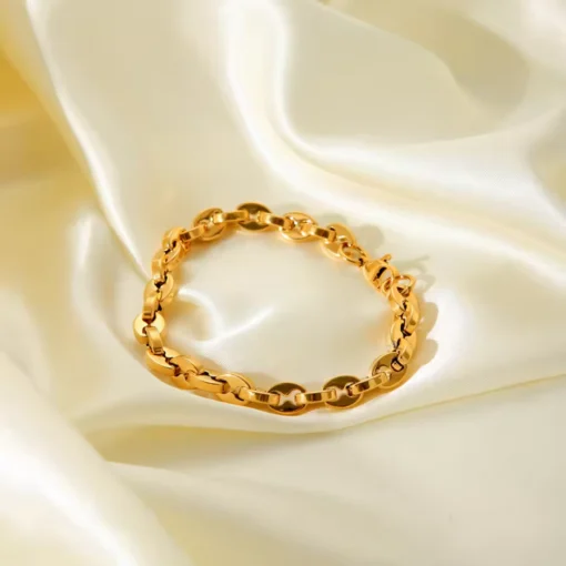 Bracciale donna dorato a grano di caffè - immagine 2