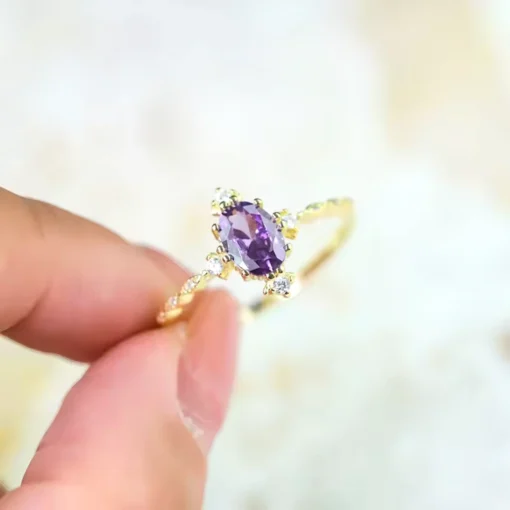 Anello vintage con ametista Margaux - immagine 4