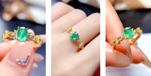 Anello vintage con smeraldo Olivia - immagine 5