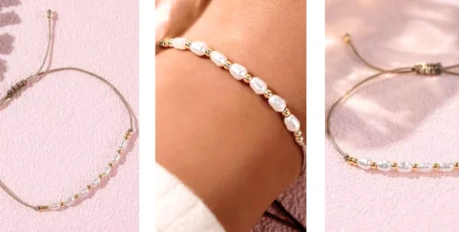 Bracciale con cordino e perla Sally - immagine 5