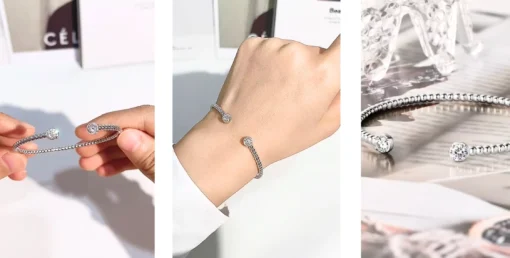 Bracciale rigido in argento da donna Ophélia - immagine 5